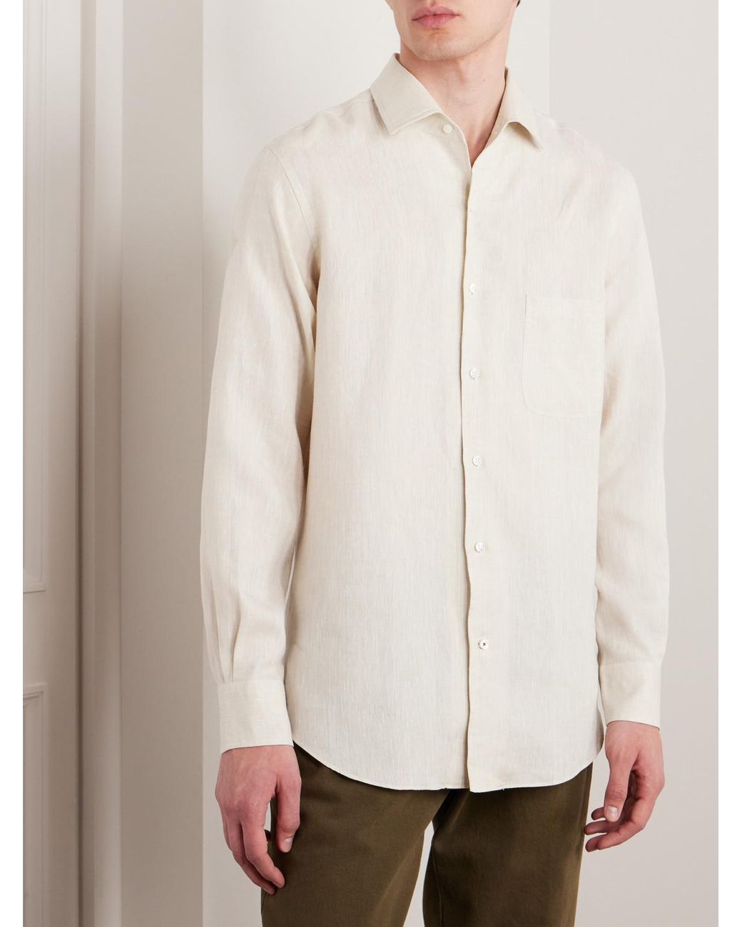 Loro Piana Natural Arizona Linen Shirt for men