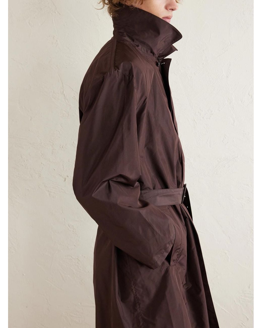 Saint Laurent Brown Silk Trench Coat for men