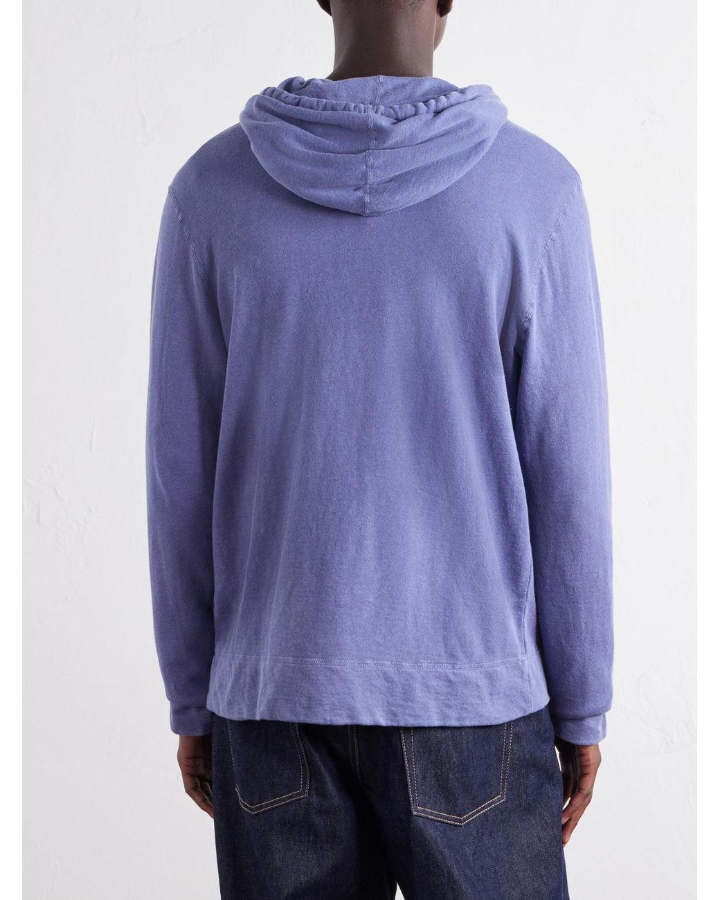 James Perse Blue Supima Cotton-Jersey Zip-Up Hoodie for men