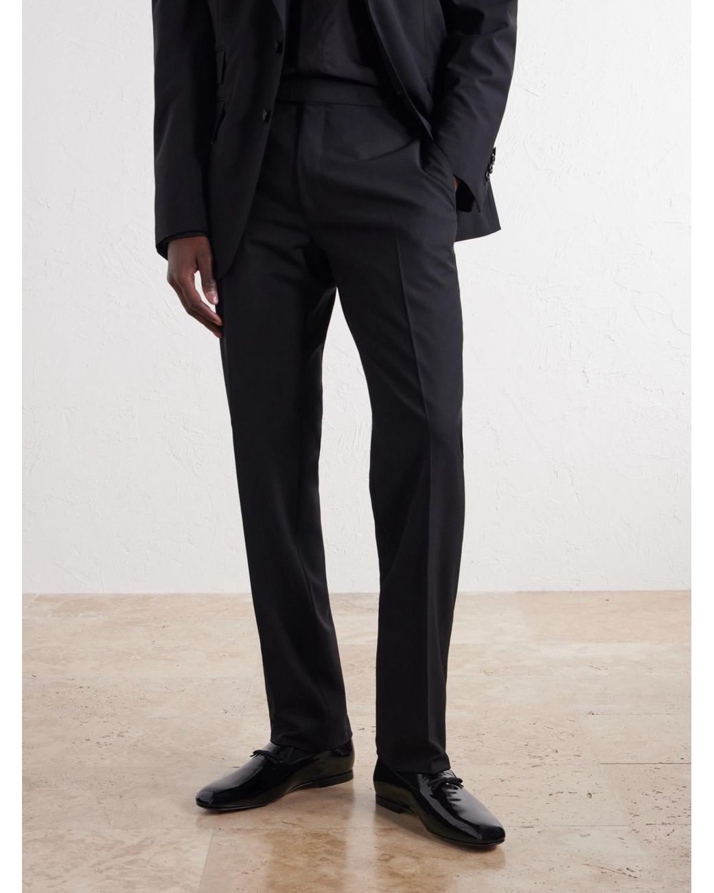 Tom Ford Black Scott Patent-Leather Loafers for men