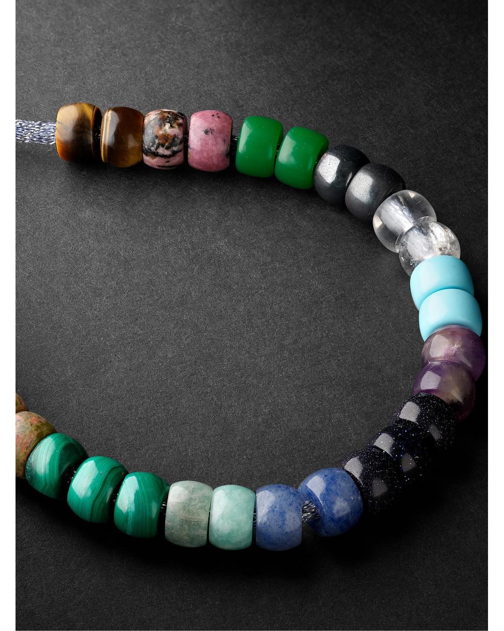 Carolina Bucci Forte Beads Blackened Multi-Stone Bracelet for men