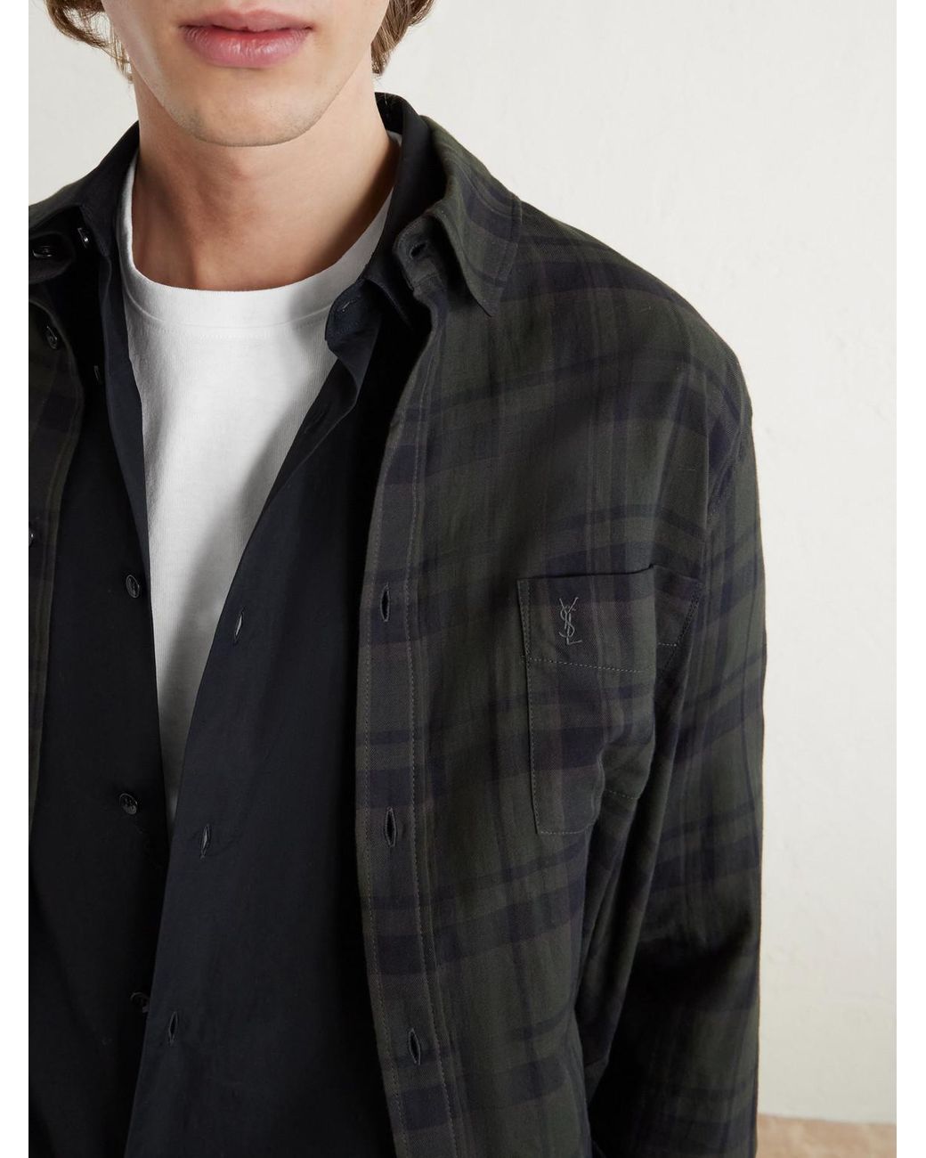 Saint Laurent T-Shirt aus Baumwoll-Jersey in White für Herren