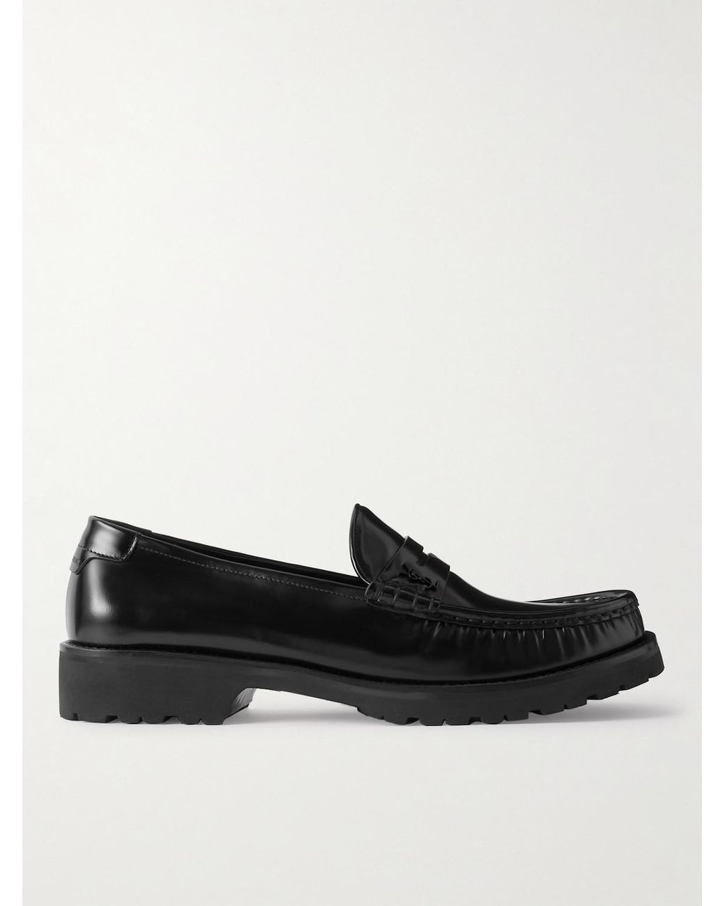 Saint Laurent Le Loafer Monogram Logo-Appliquéd Leather