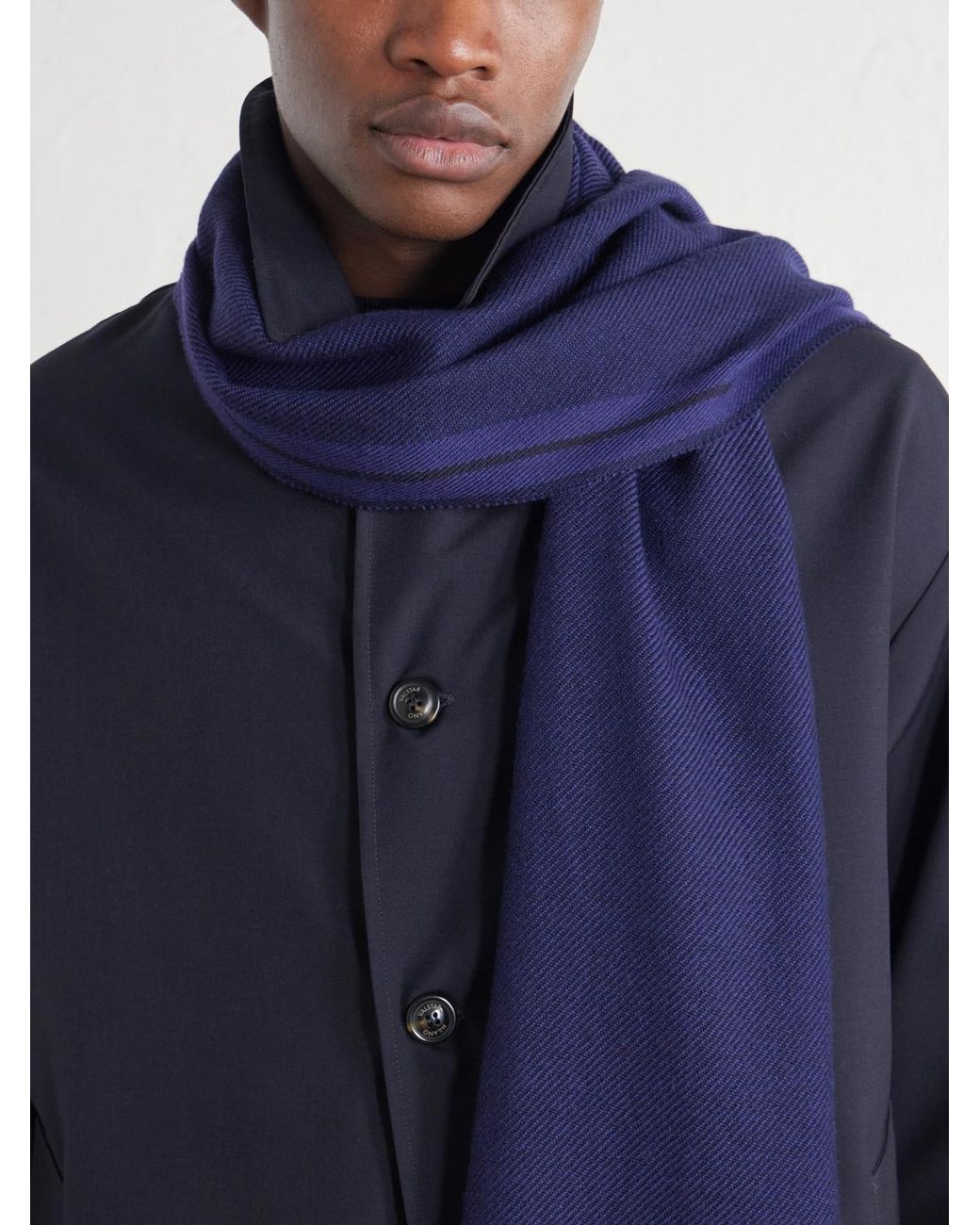 Zegna Blue Wool Scarf for men