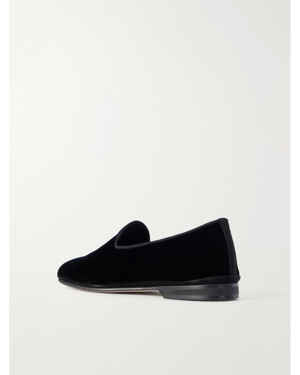 Rubinacci Black Velvet Loafers for men