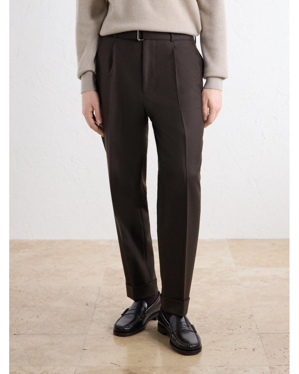 Officine Generale Black Hugo Tapered Virgin Wool-Twill Suit Trousers for men