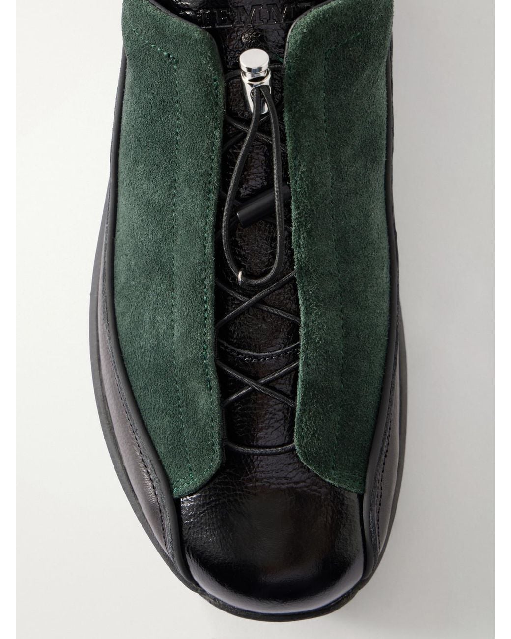Diemme Black Licata Leather-Trimmed Suede Sneakers for men