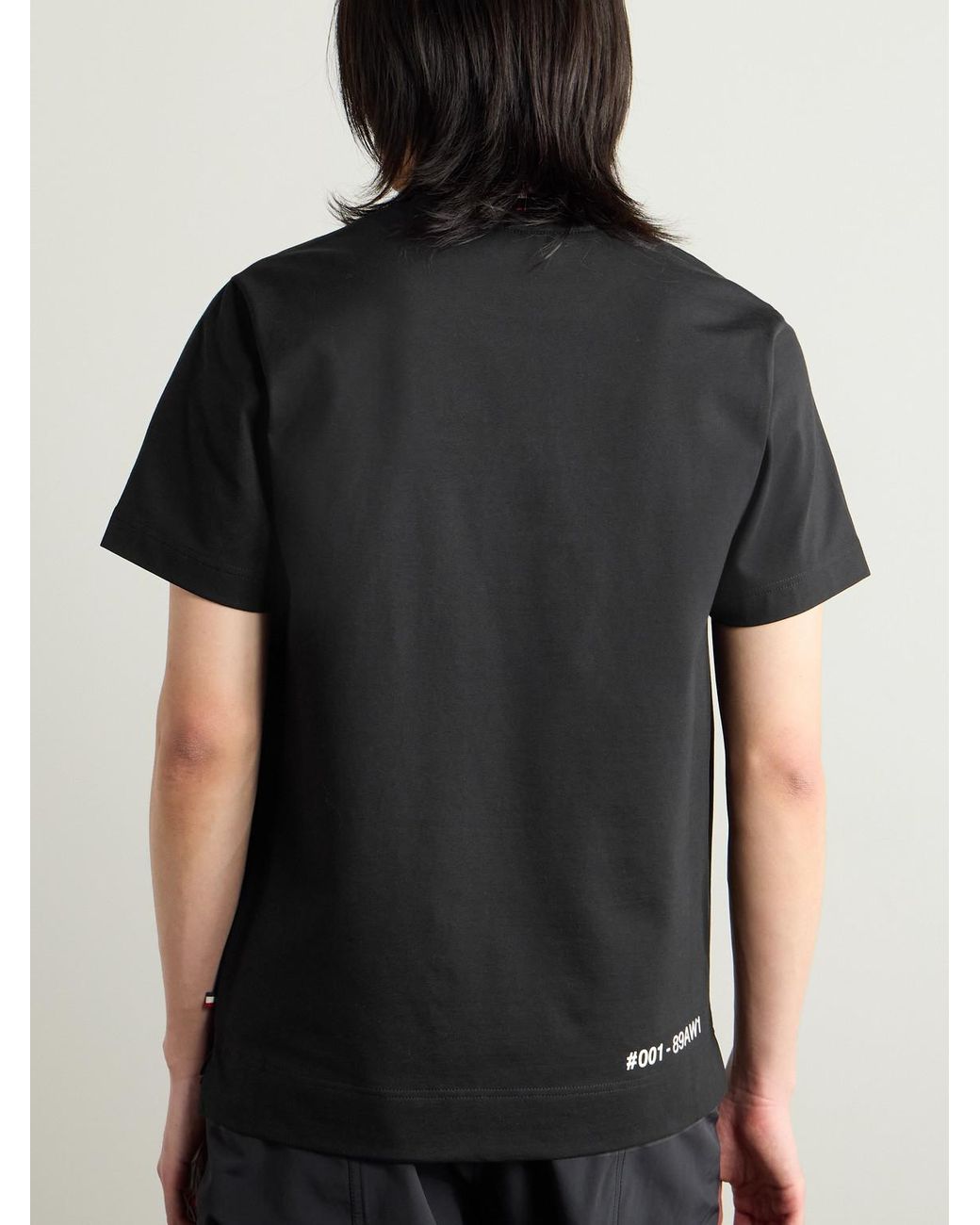Moncler Black Day-Namic Logo-Appliquéd Stretch-Cotton Jersey T-Shirt for men