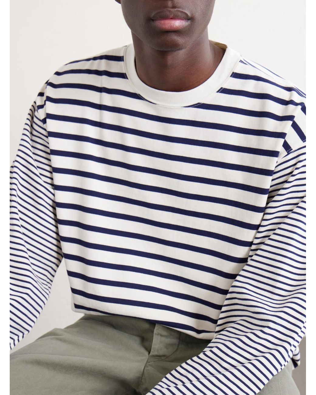 Remi Relief Blue Striped Cotton-jersey T-shirt for men