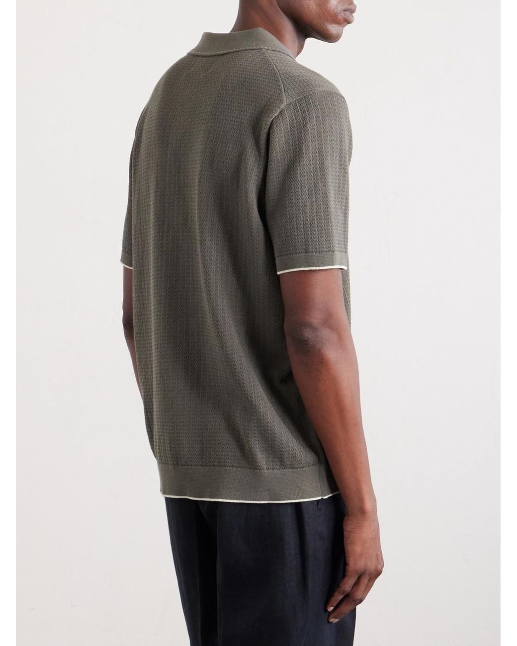 NN07 Gray Nalo 60039 Open-knit Cotton Shirt for men
