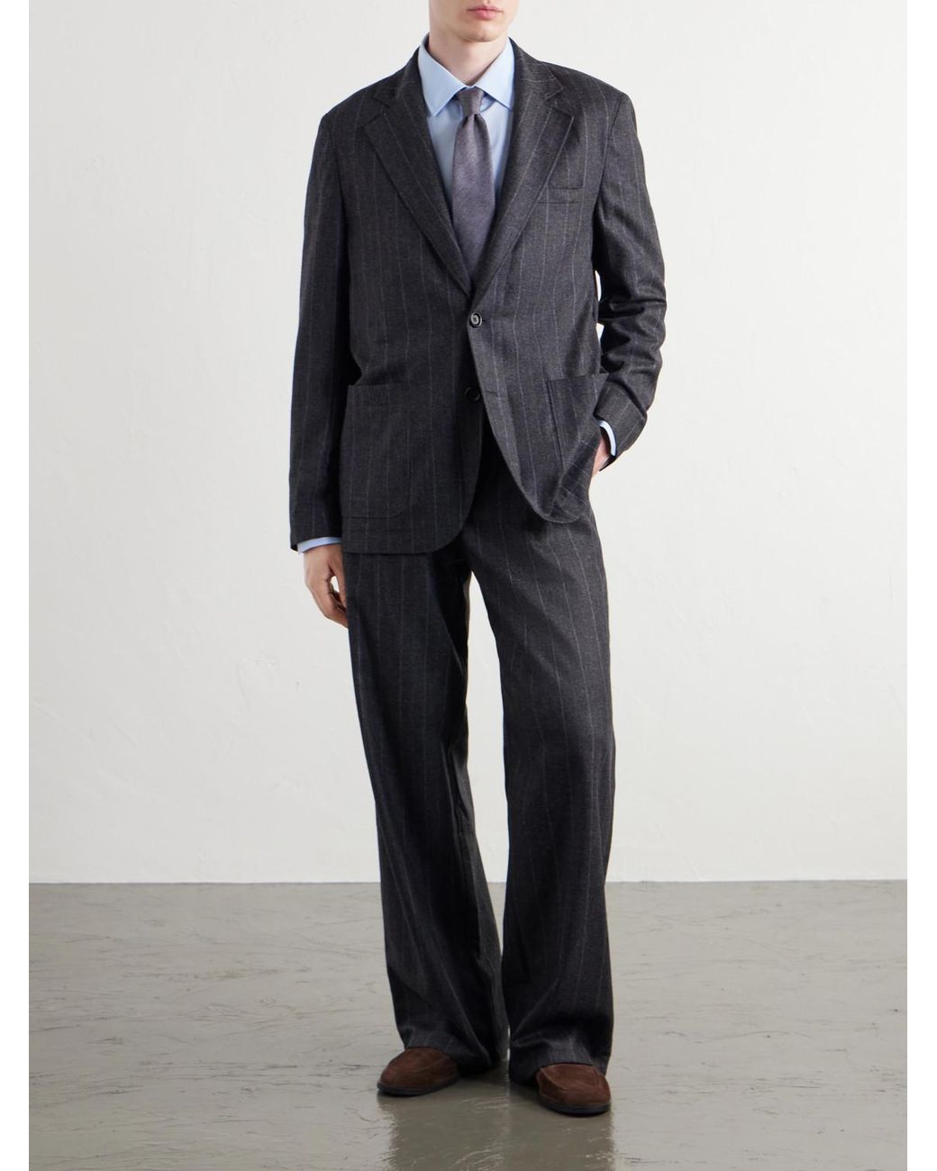 Oliver Spencer Black Westbury Striped Wool-Blend Suit Jacket for men