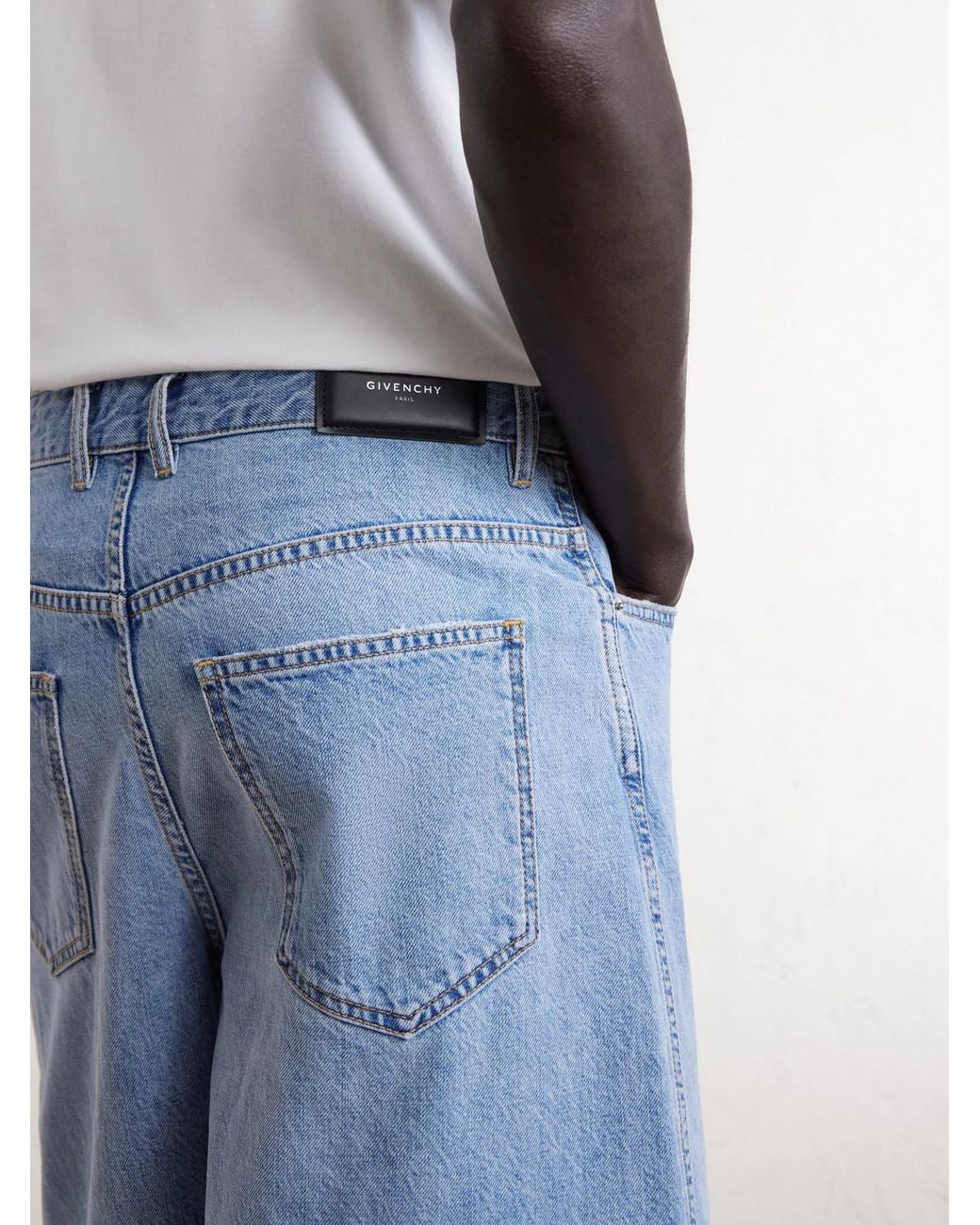 Givenchy Blue Straight-Leg Denim Shorts for men