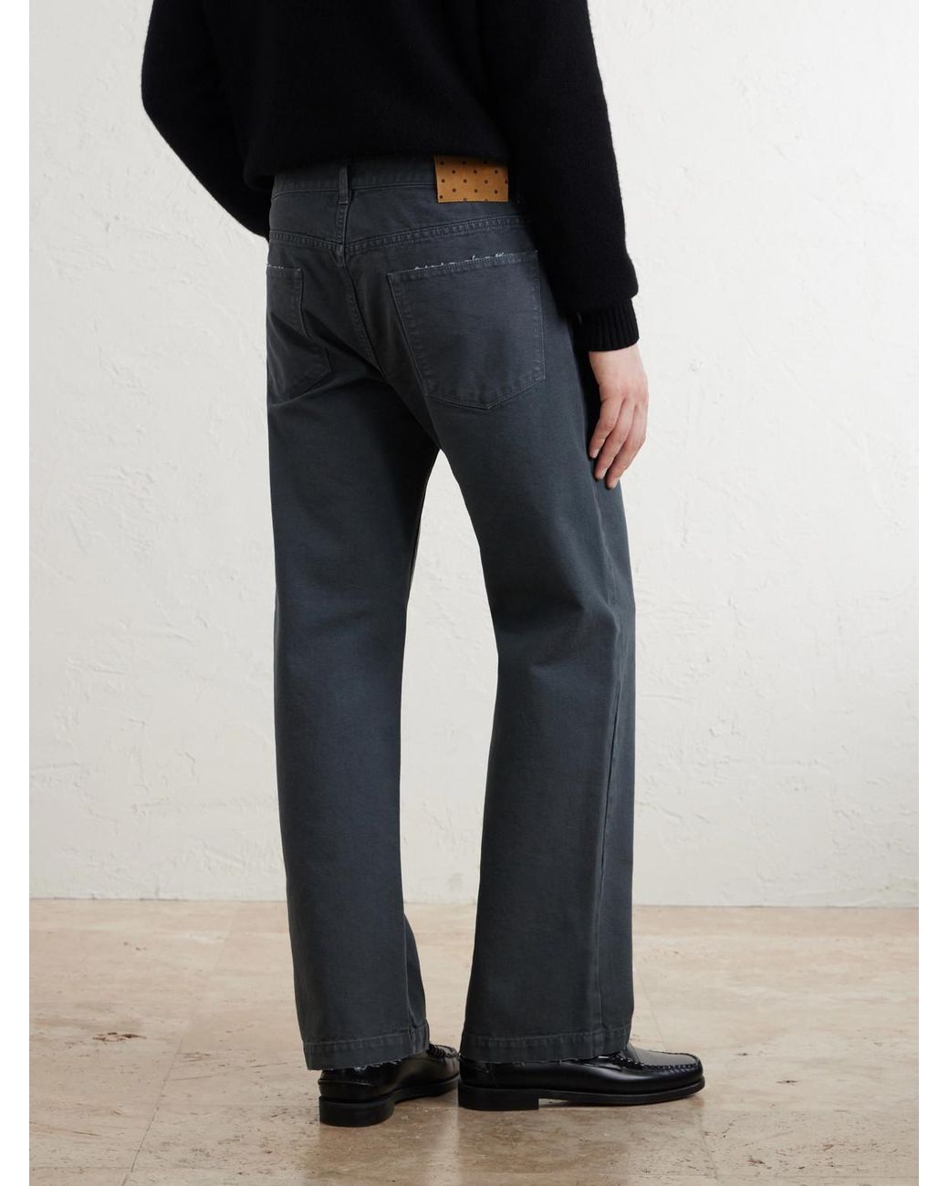 Massimo Alba Blue Oceano Straight-Leg Cotton Trousers for men