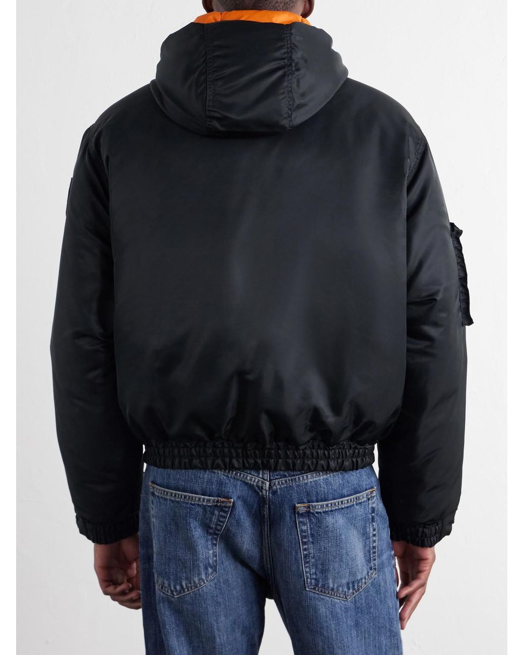 Canada Goose Black Windrow Twill Hooded Down Bomber Jacket for men