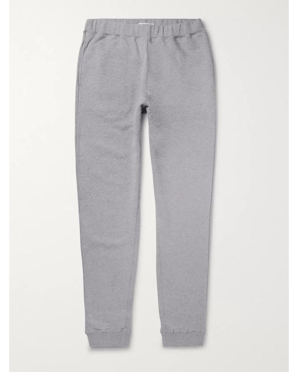 Sunspel Gray Tapered Brushed Loopback Cotton-jersey Sweatpants for men