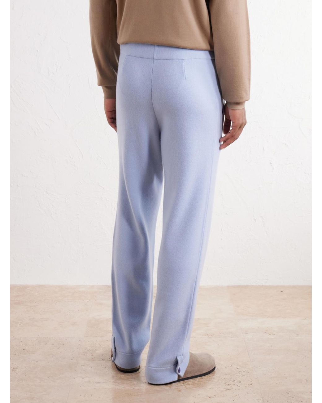 God's True Cashmere Blue Straight-Leg Cashmere-Knit Trousers for men