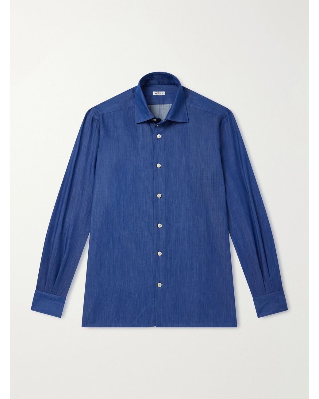 Kiton Blue Denim Shirt for men