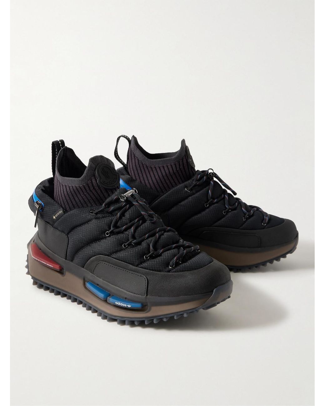 Moncler Genius Black Adidas Originals Nmd Runner Stretch Jersey-Trimmed Quilted Gore-Tex High-Top Sneakers for men