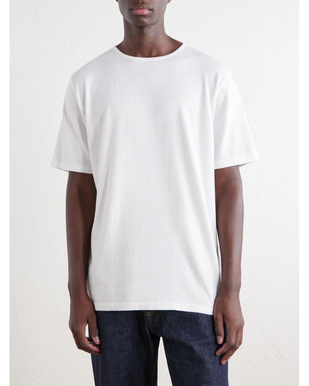 Ghiaia White Cotton-Jersey T-Shirt for men
