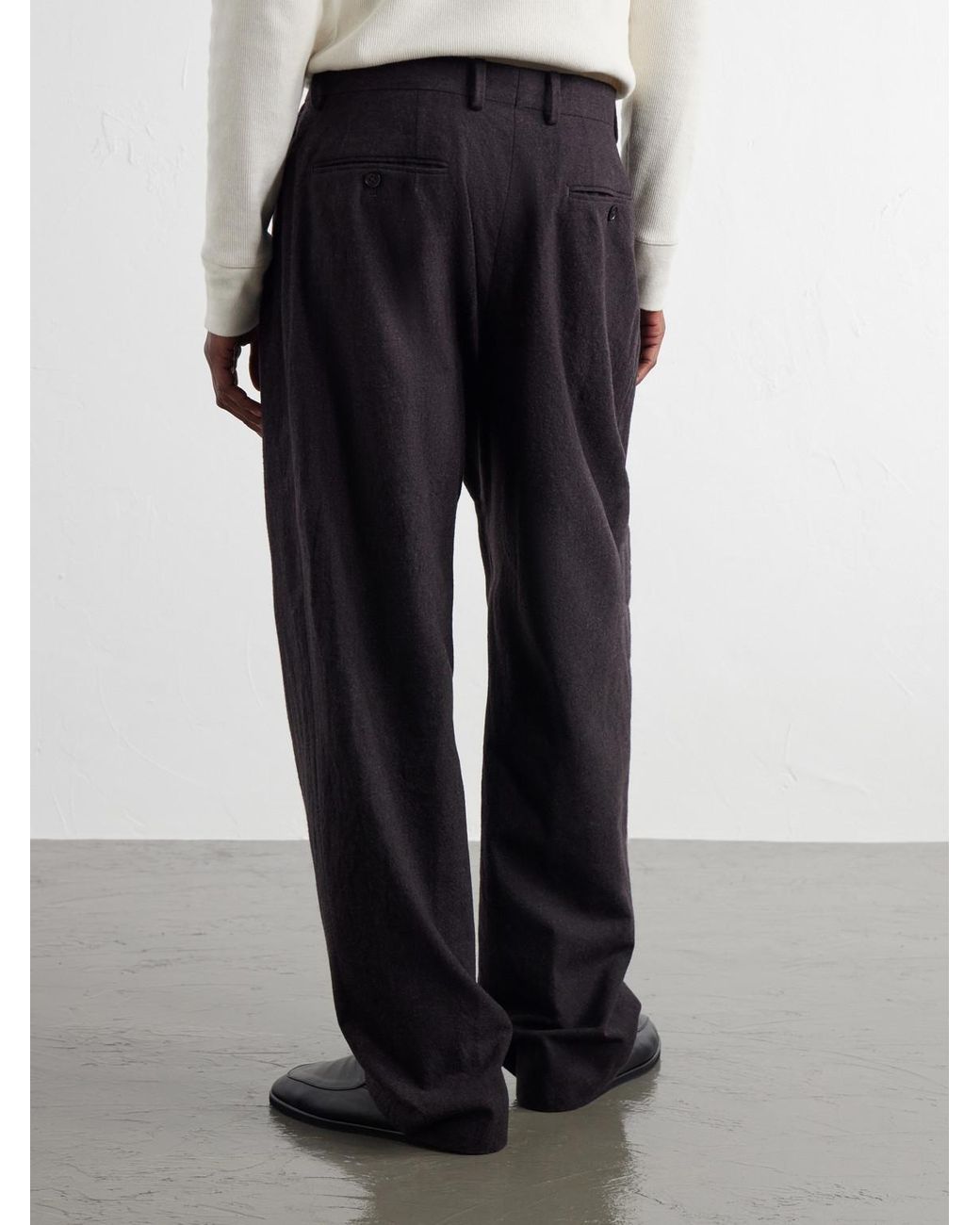 Kaptain Sunshine Blue Straight-Leg Pleated Wool Trousers for men