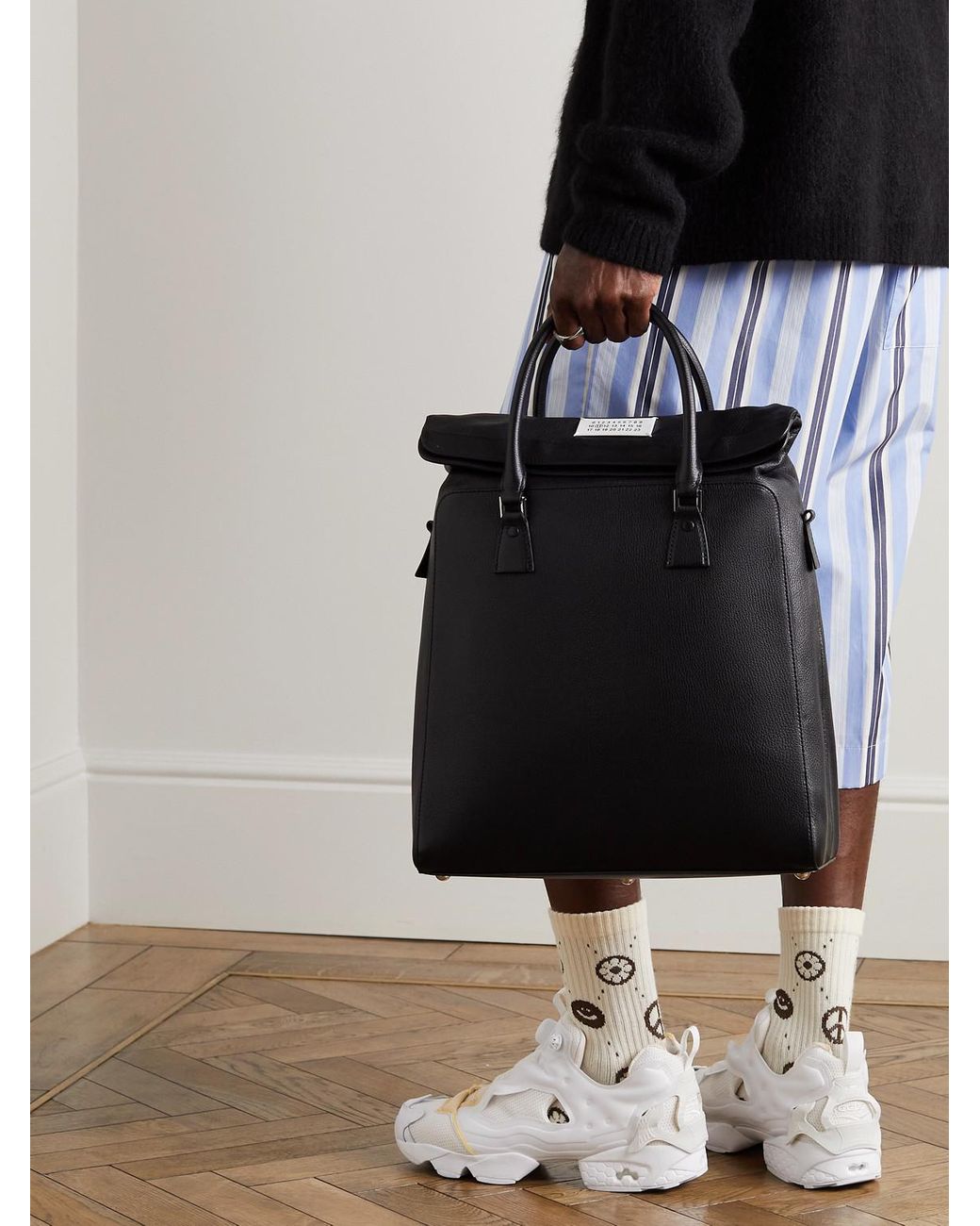 Maison Margiela 5ac Daily Vertical Convertible Leather Tote