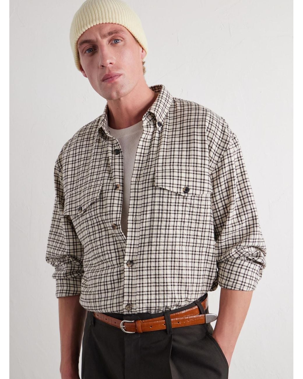 Second Layer Natural Ribbed Wool And Cashmere-Blend Beanie for men