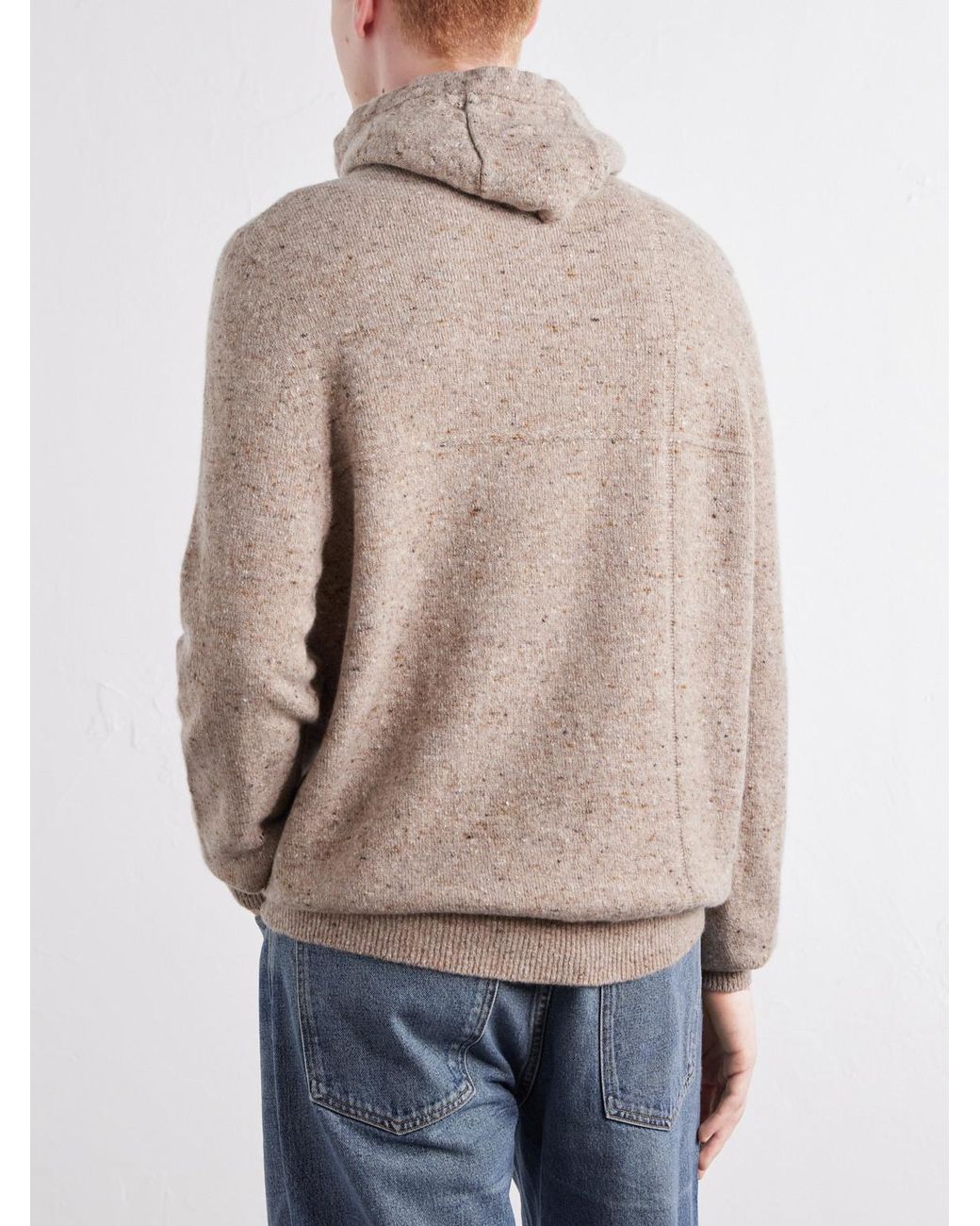 Inis Meáin Natural Merino Wool And Cashmere-Blend Hoodie for men