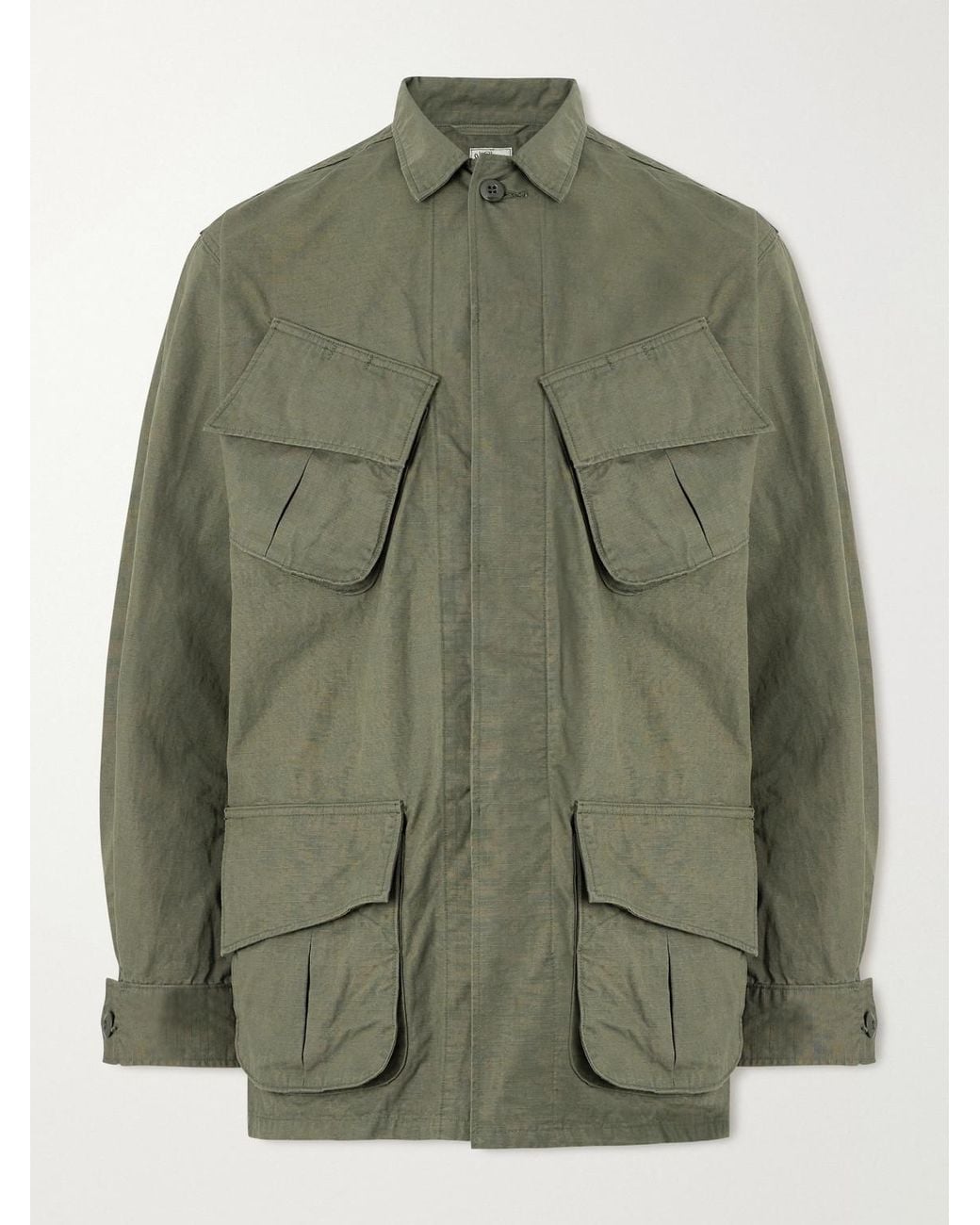 Orslow Green Cotton-Ripstop Field Jacket for men