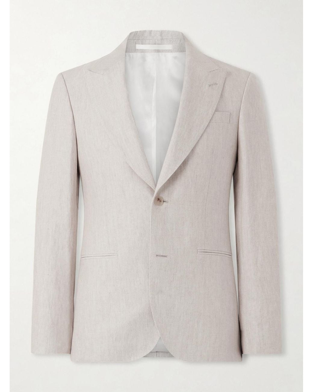 Mr P. White Slim-Fit Linen Tuxedo Jacket for men