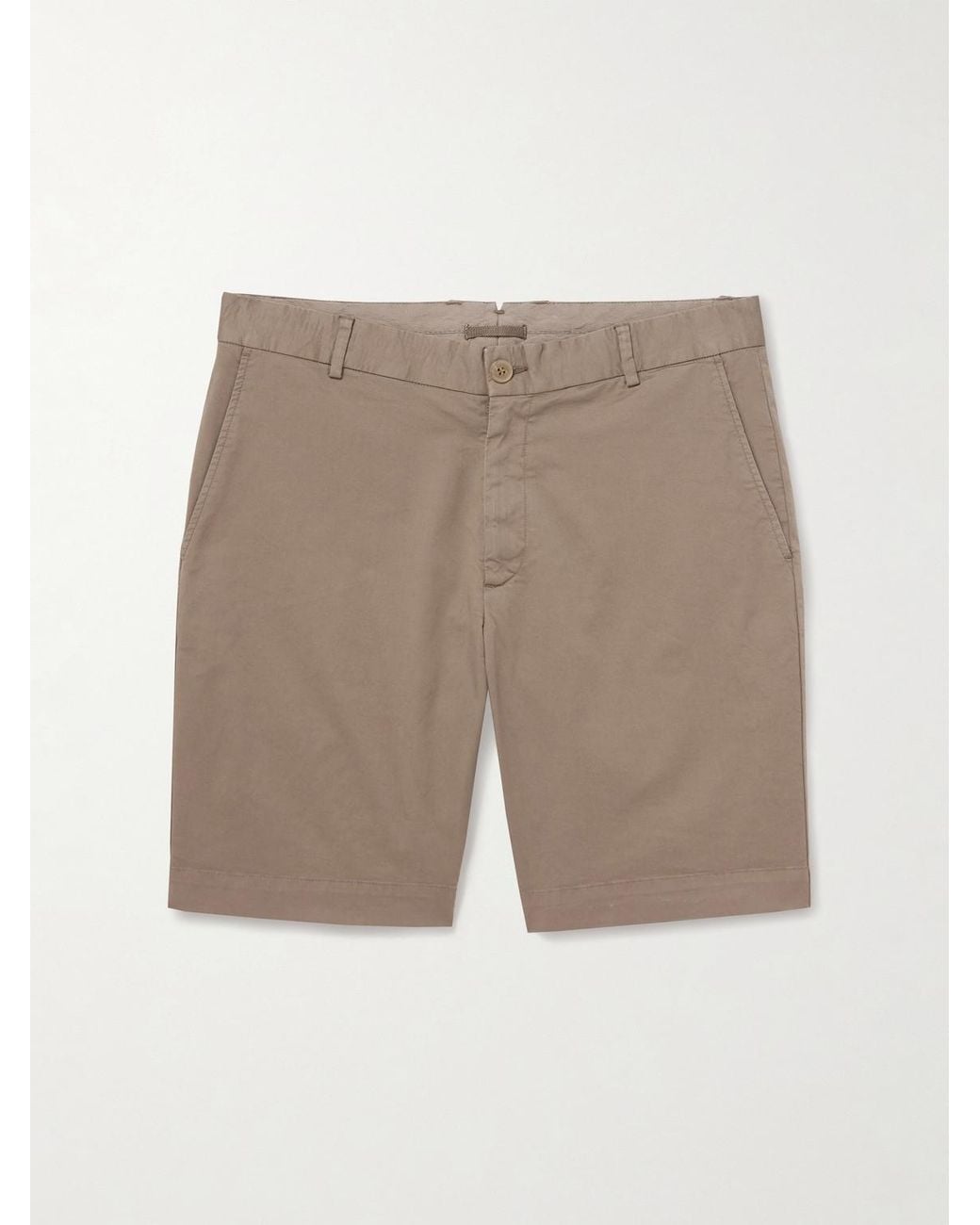 Sunspel Natural Straight-leg Garment-dyed Cotton-blend Twill Chino Shorts for men
