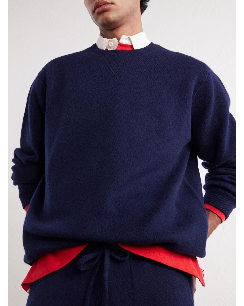 Aimé Leon Dore Blue Cashmere-Blend Sweater for men