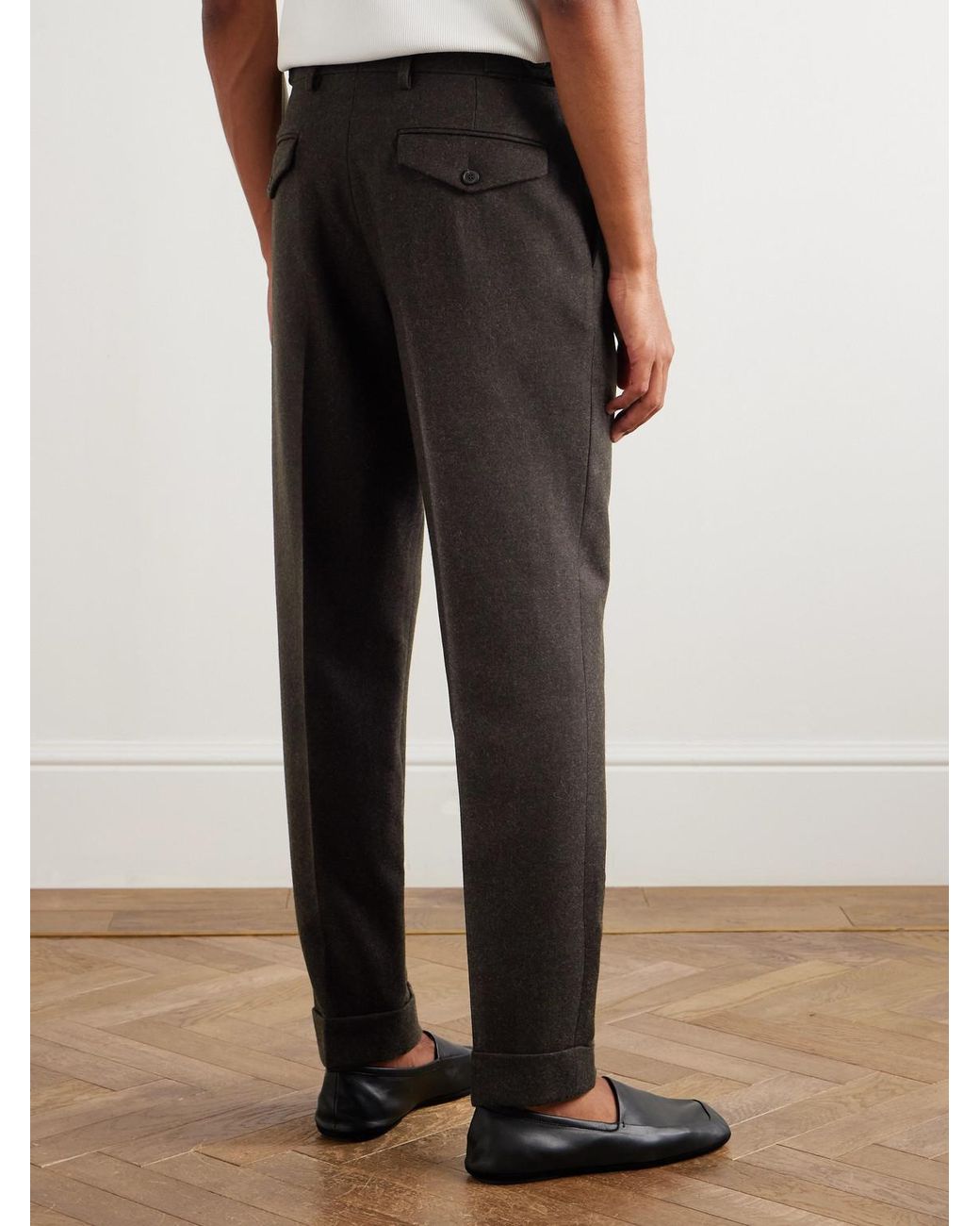Dries Van Noten Black Straight-Leg Wool Trousers for men