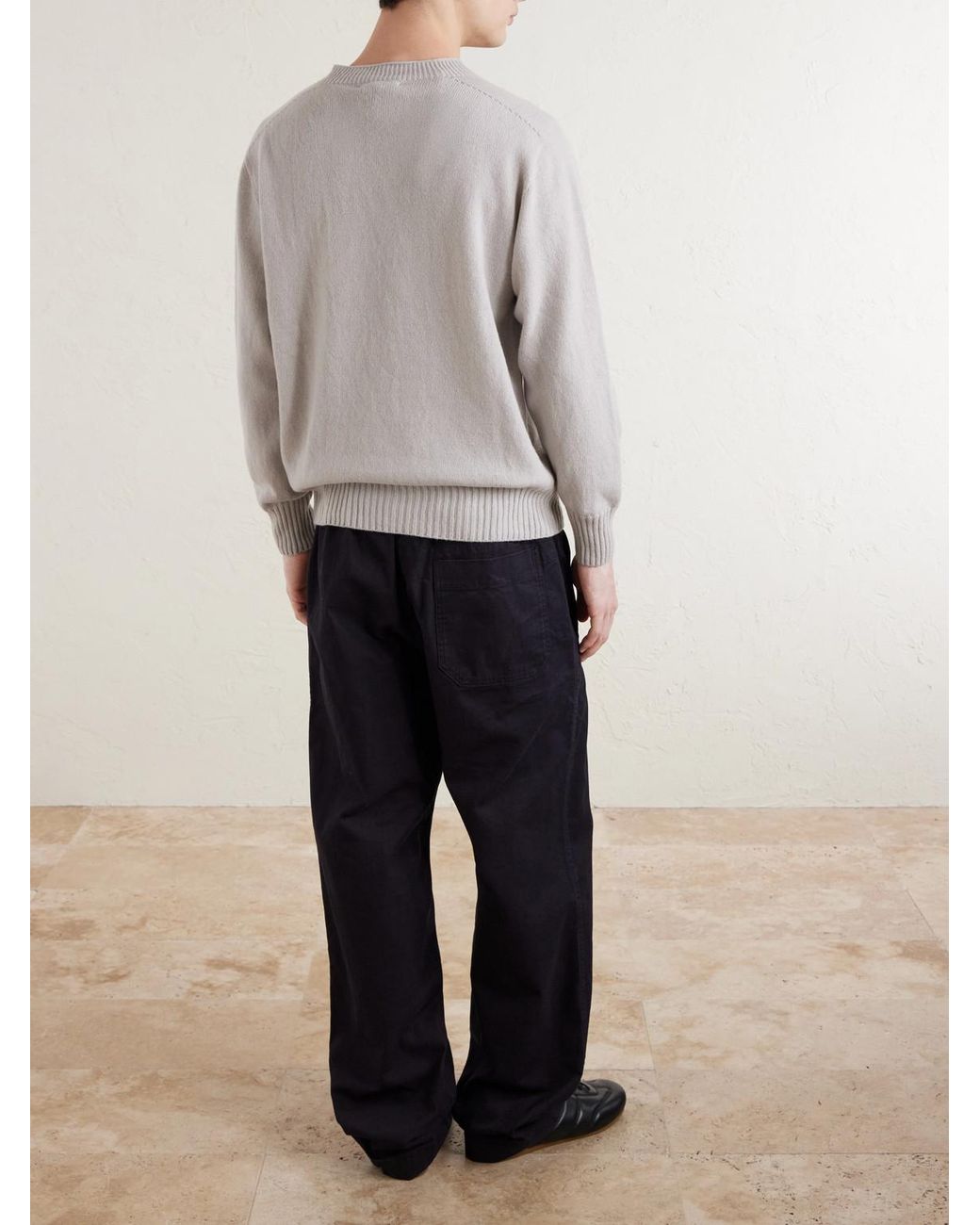 Margaret Howell White Merino Wool Sweater for men