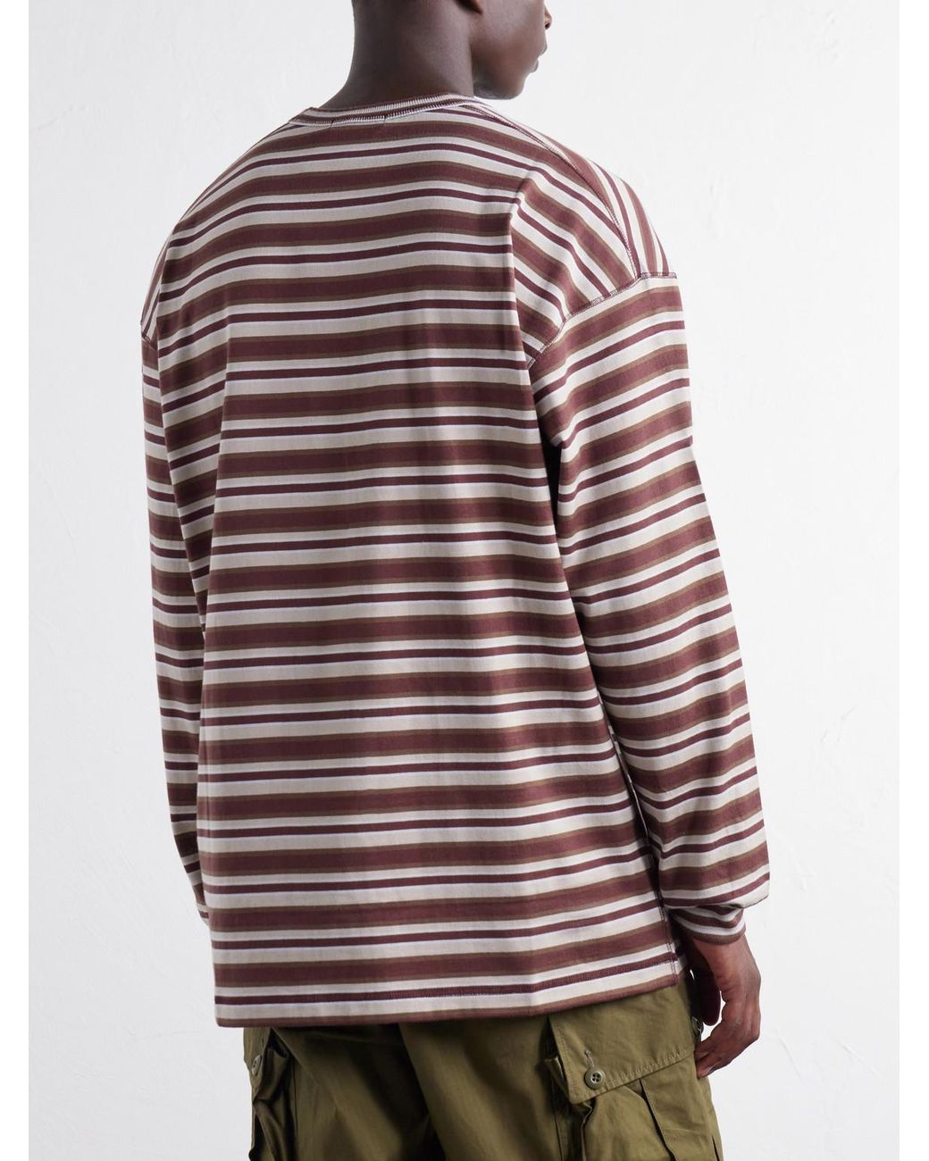 Comme des Garçons Red Striped Cotton-Jersey T-Shirt for men