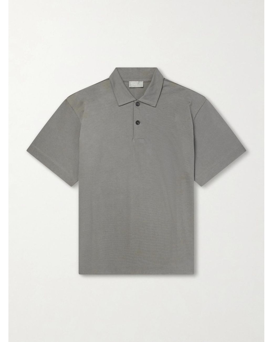 Margaret Howell Gray Cotton-Jersey Polo Shirt for men