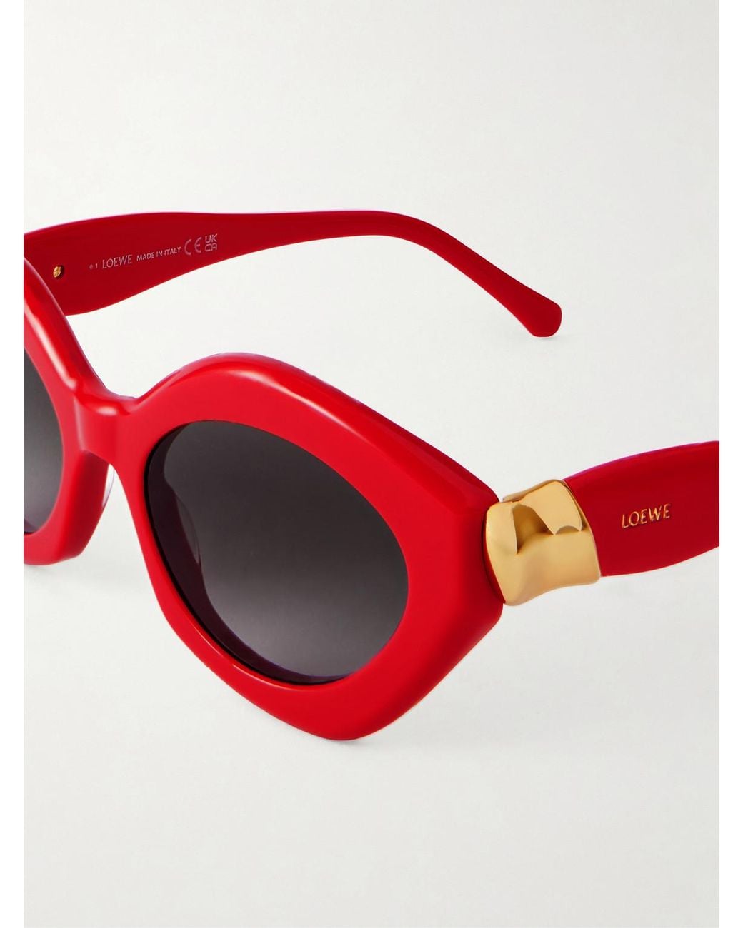 Loewe Red Coil Round-Frame Acetate Sunglasses for men