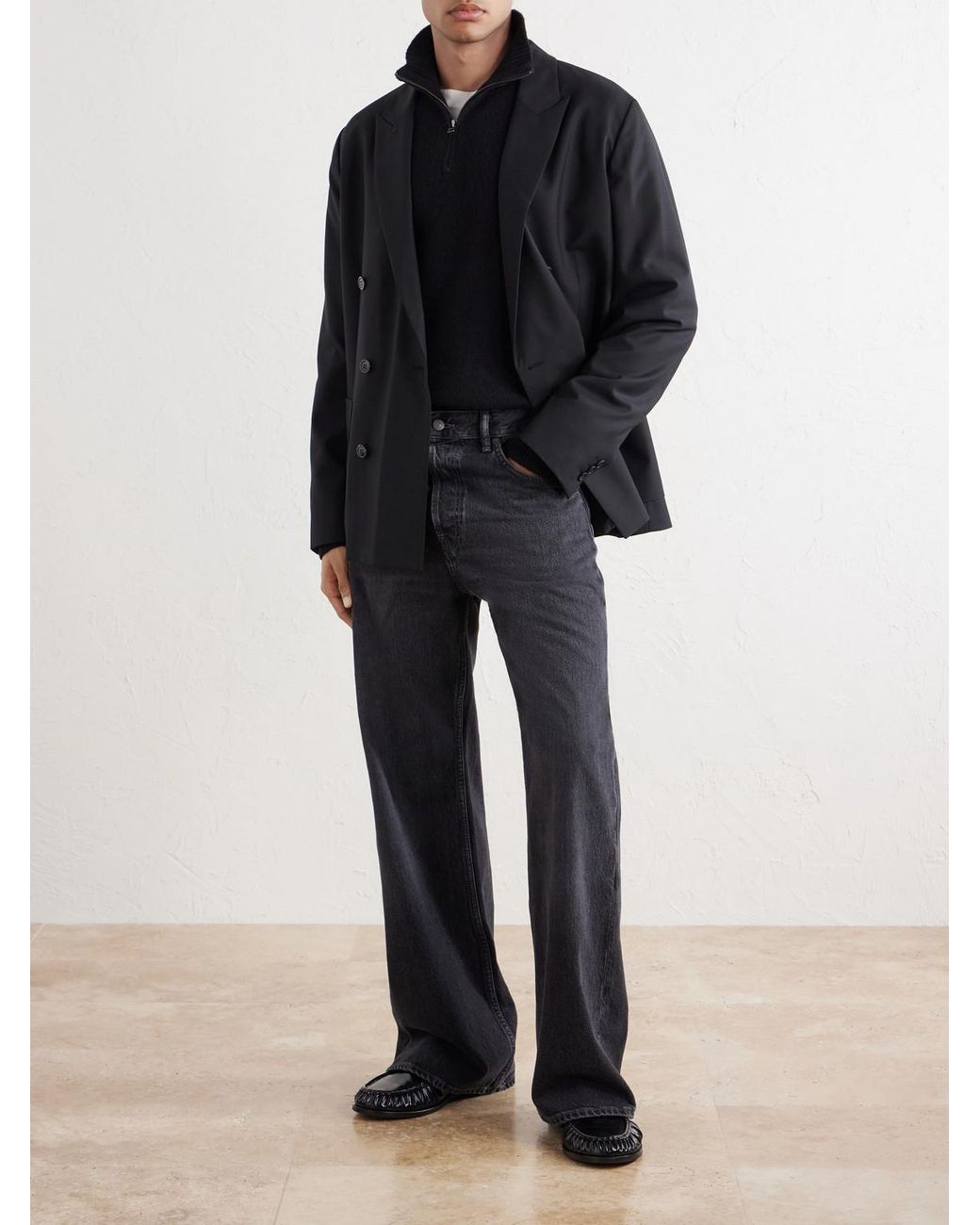 NN07 Black Jordin 10037 Double-Breasted Woven Blazer for men