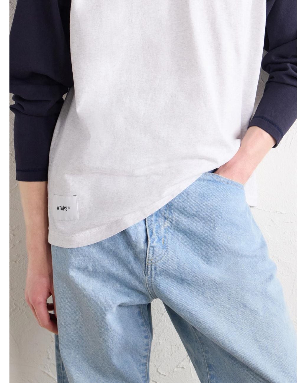 (w)taps Blue Ian Logo-embroidered Cotton-jersey T-shirt for men