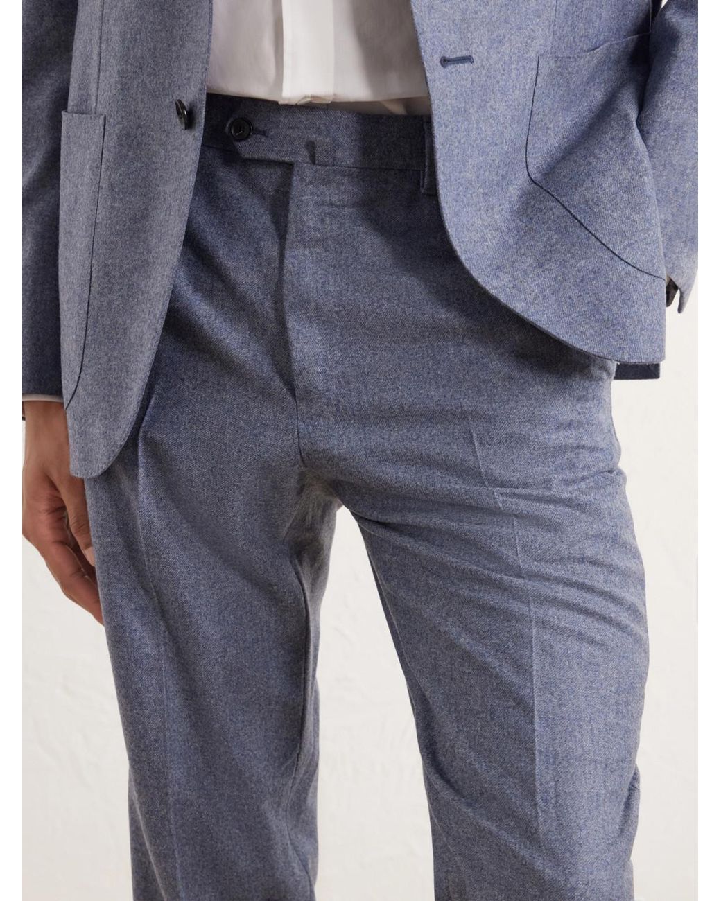 Caruso Blue Straight-Leg Wool And Cashmere-Blend Suit Trousers for men