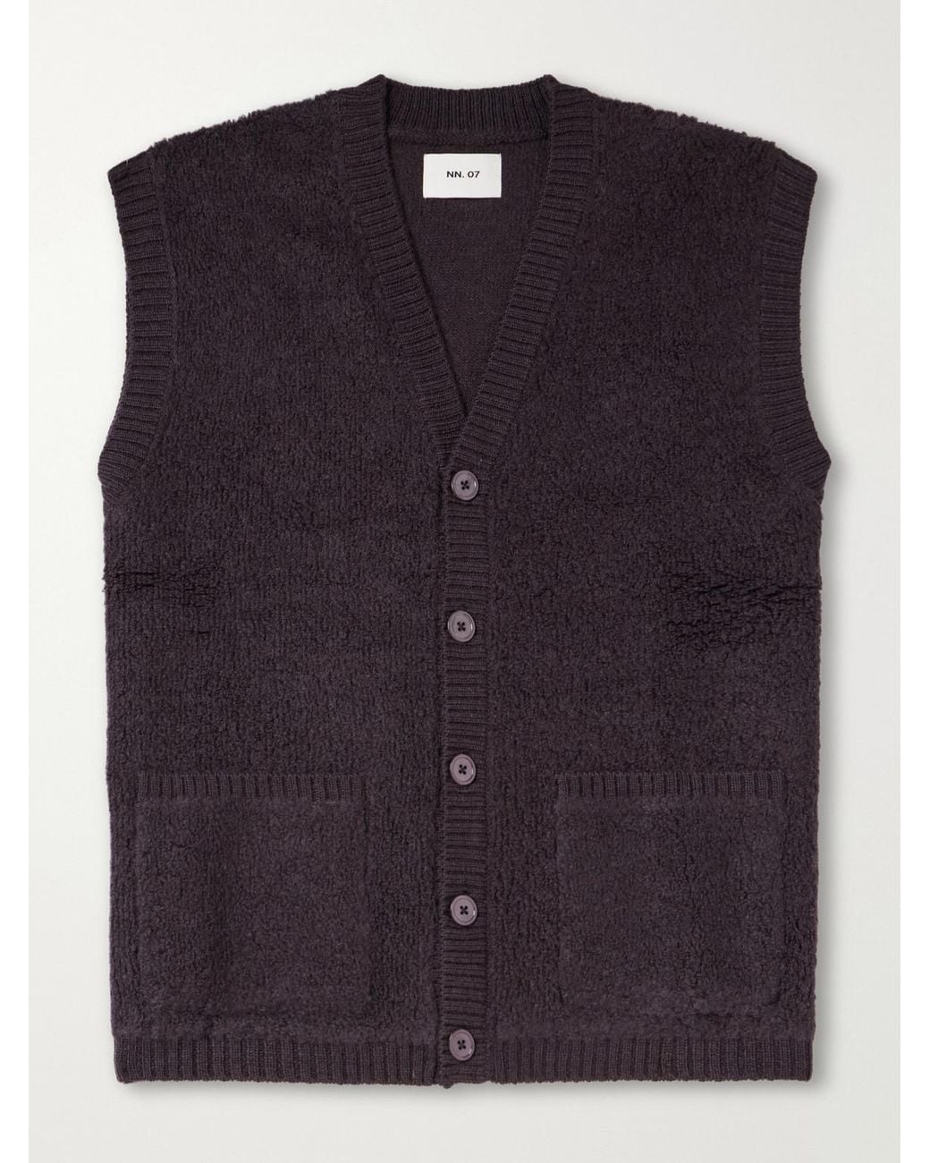 NN07 Blue 60064 Wool-Terry Fleece Gilet for men