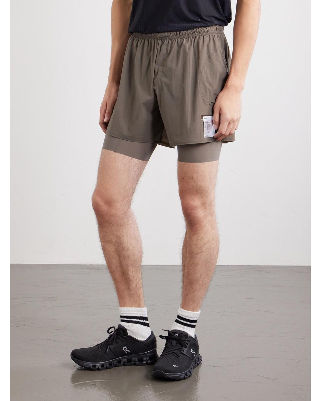 Satisfy Gray Rippy&Trade; Layered 5&Quot; Cordura&Reg; And Justice&Trade; Running Shorts for men