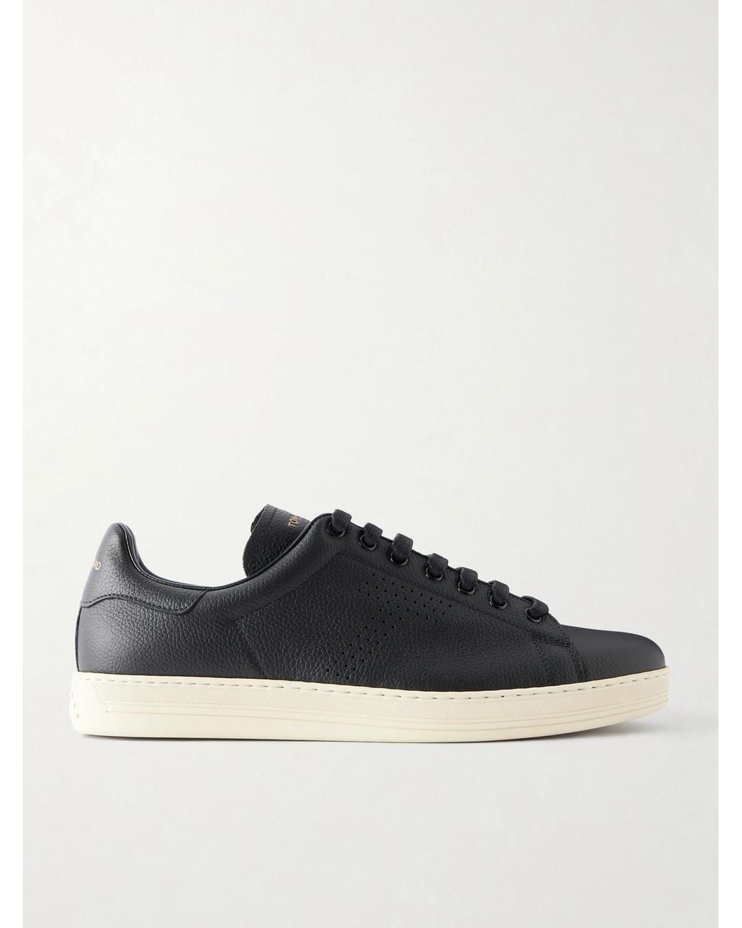 Tom Ford Blue Warwick Full-grain Leather Sneakers for men