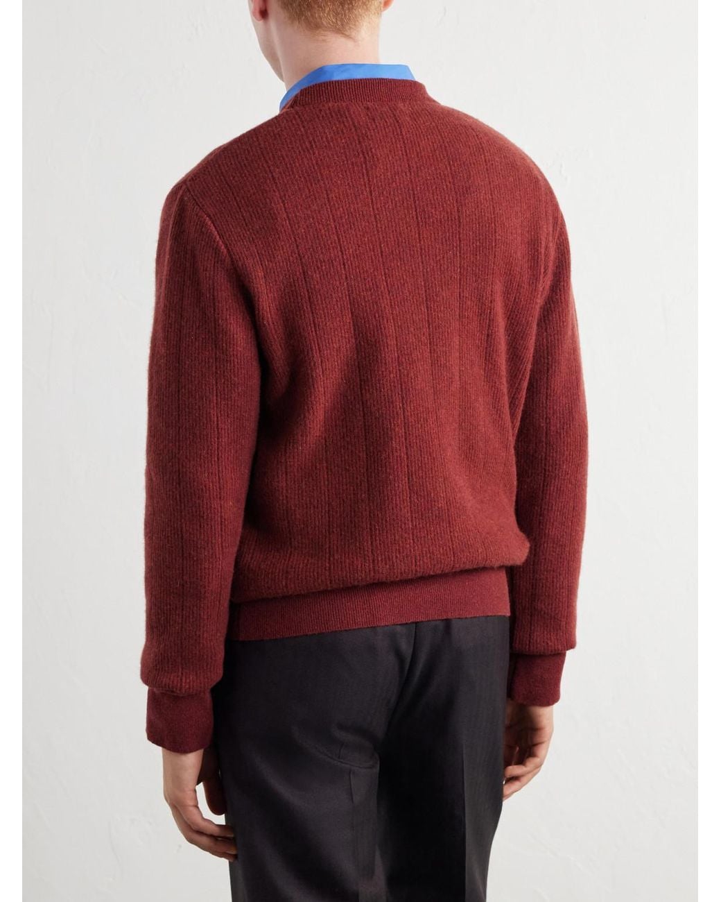 Oliver Spencer Red Blenheim Wool Sweater for men