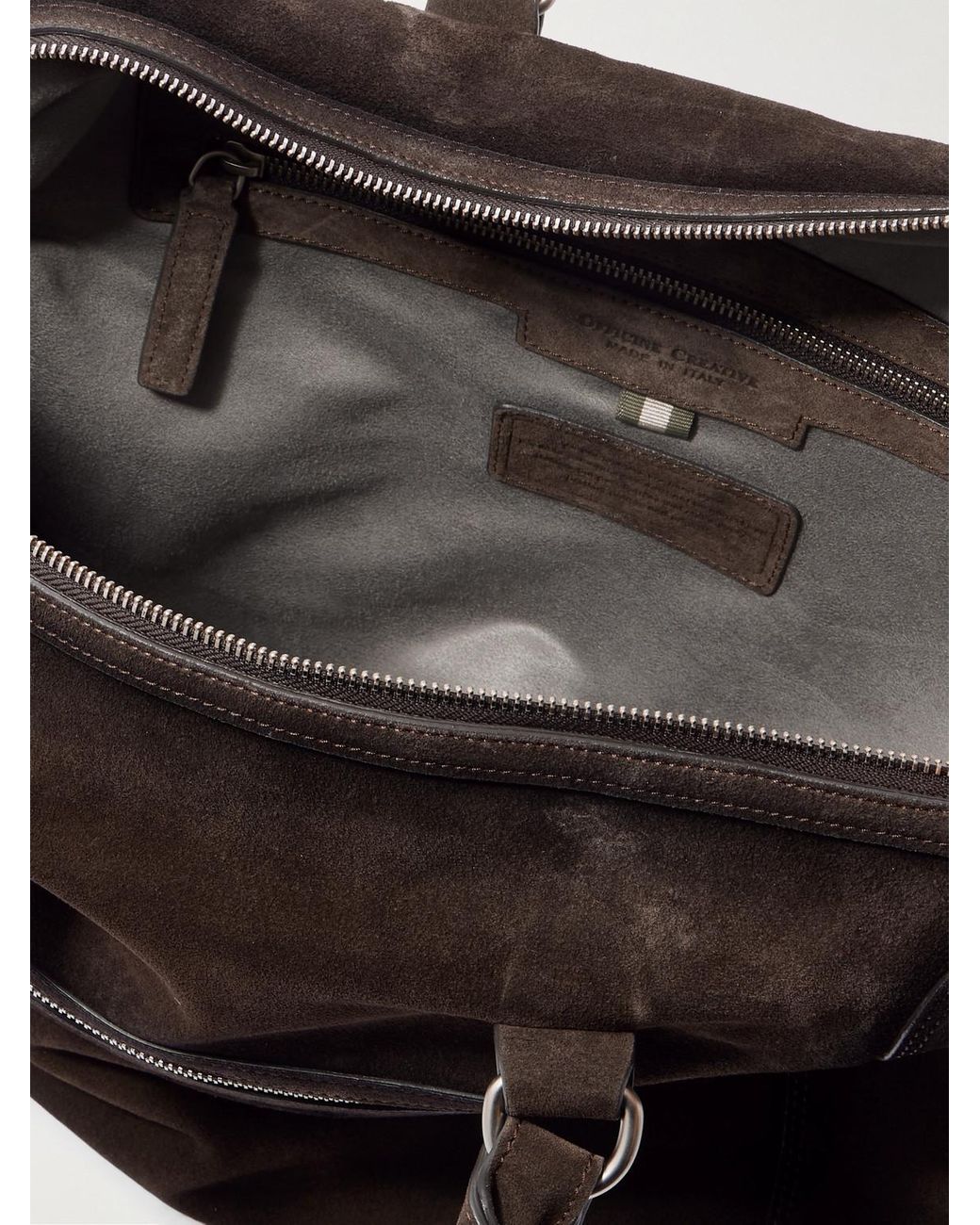 Officine Creative Black Jules 003 Airbrushed Suede Briefcase for men