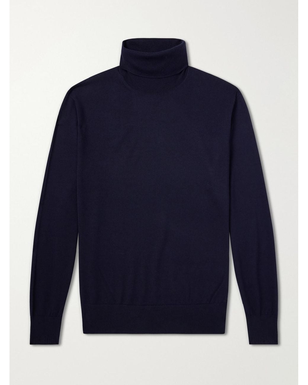 Dries Van Noten Blue Merino Wool Rollneck Sweater for men