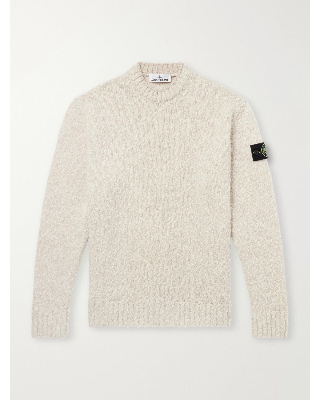 Stone Island Natural Speckled Wool Nylon Sweater for men
