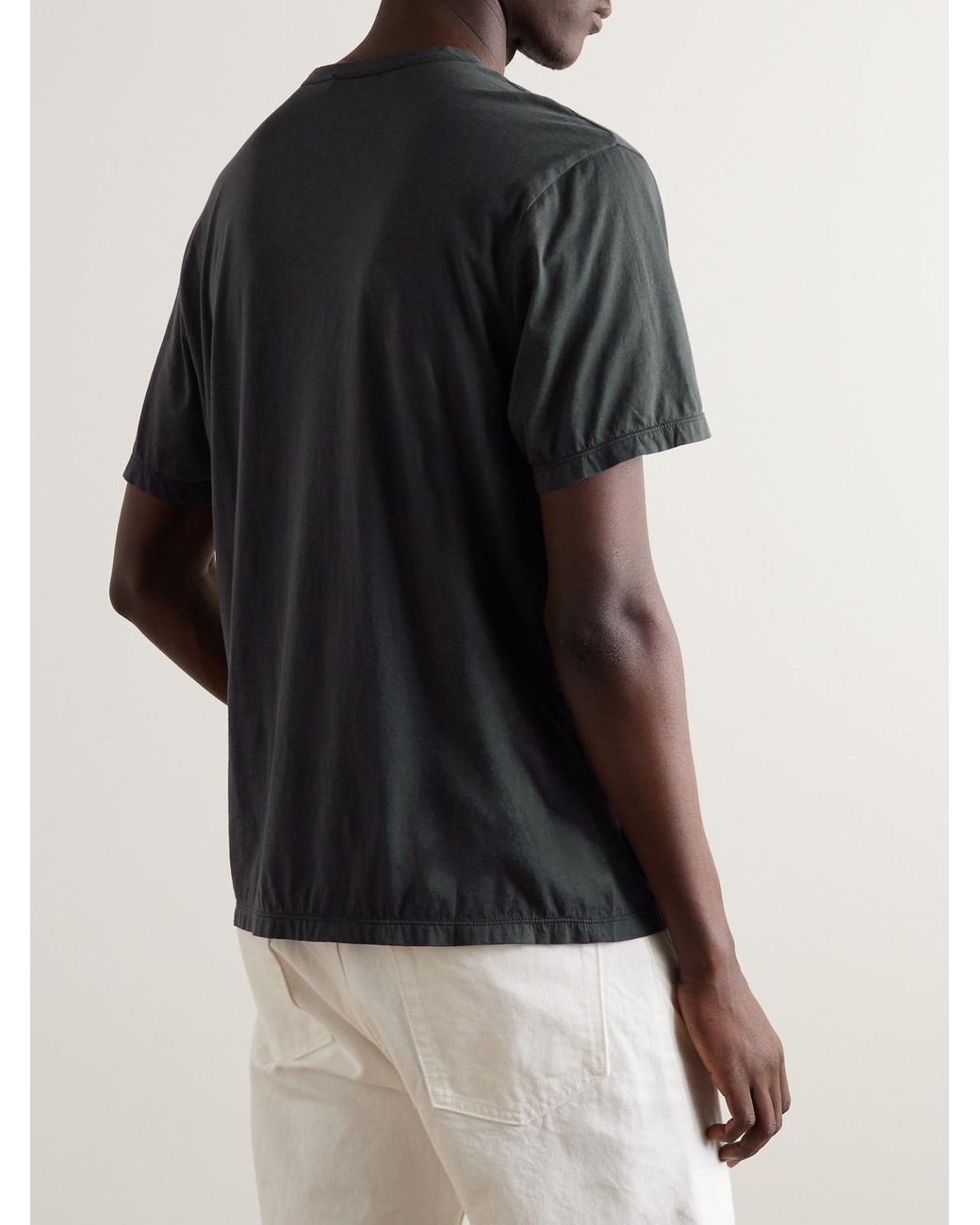 James Perse Black Luxe Lotus Garment-Dyed Cotton-Jersey T-Shirt for men