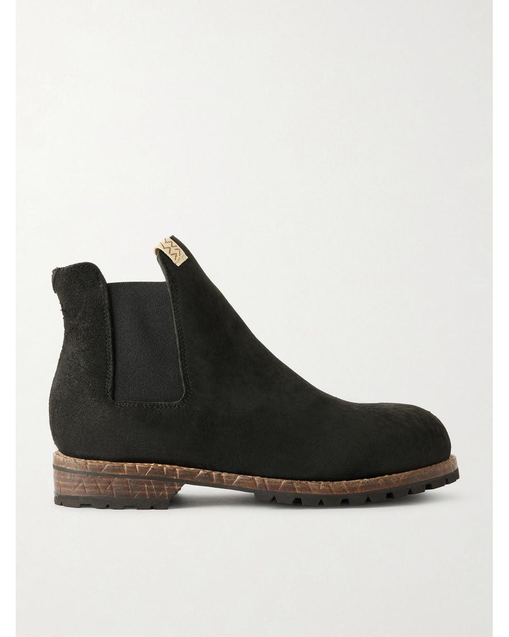 Visvim Black Gornergrat Mid-Folk Suede Chelsea Boots for men