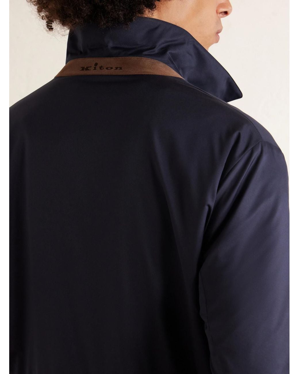 Kiton Blue Padded Shell Overshirt for men
