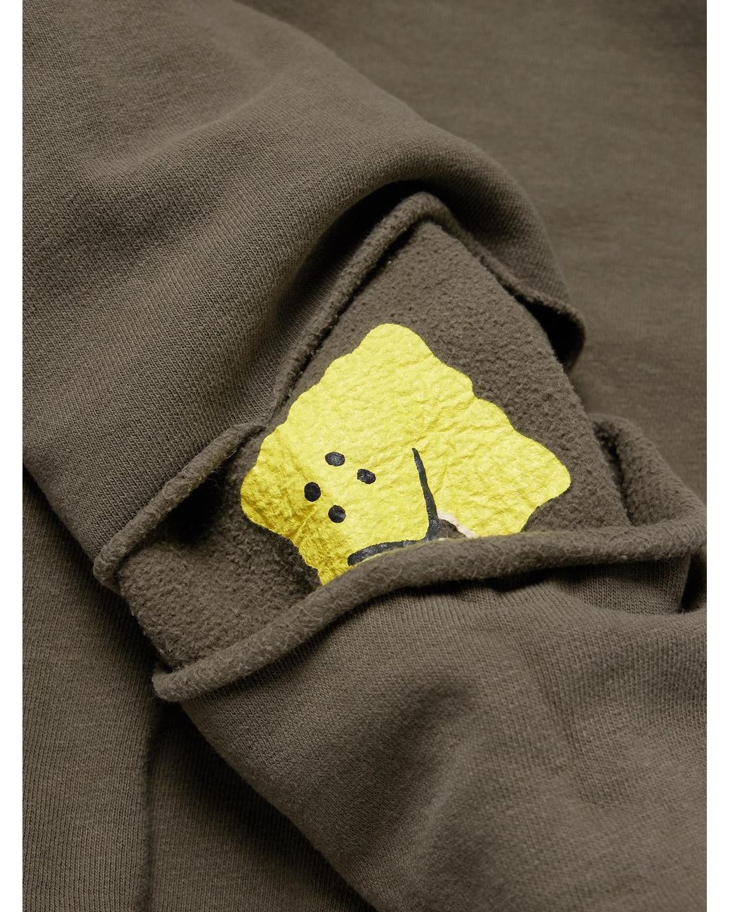 Kapital Green Reversible Distressed Printed Cotton-Jersey Hoodie for men